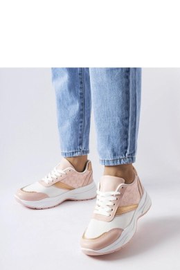 Różowo-białe sneakersy ze złotym akcentem duffy - Solea Solea