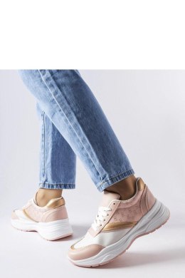 Różowo-białe sneakersy ze złotym akcentem duffy - Solea Solea