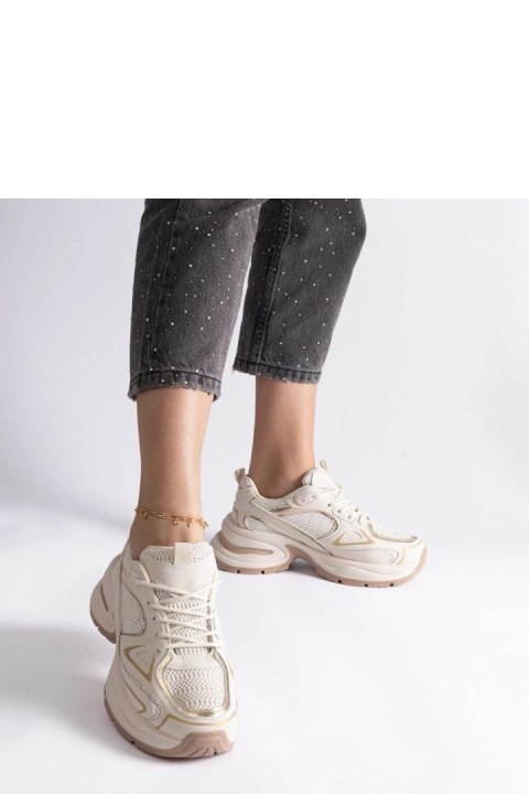 Beżowe sneakersy na masywnej podeszwie Adoma - Solea Solea Beżowe sneakersy na masywnej podeszwie Adoma - Solea Solea