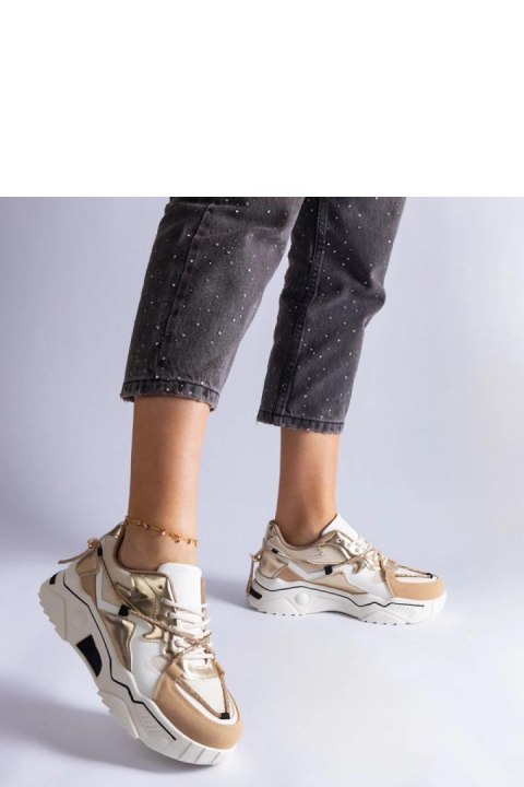 Beżowe sneakersy zdobione cyrkoniowym sznurkiem Valdeza - Solea Solea Beżowe sneakersy zdobione cyrkoniowym sznurkiem Valdeza - Solea Solea