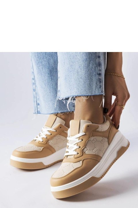 Beżowe sneakersy zdobione tłoczeniem Paré - Solea Solea Beżowe sneakersy zdobione tłoczeniem Paré - Solea Solea
