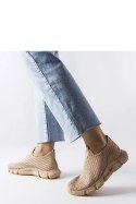 Beżowe sportowe sneakersy wsuwane Obenor - Solea Solea Beżowe sportowe sneakersy wsuwane Obenor - Solea Solea