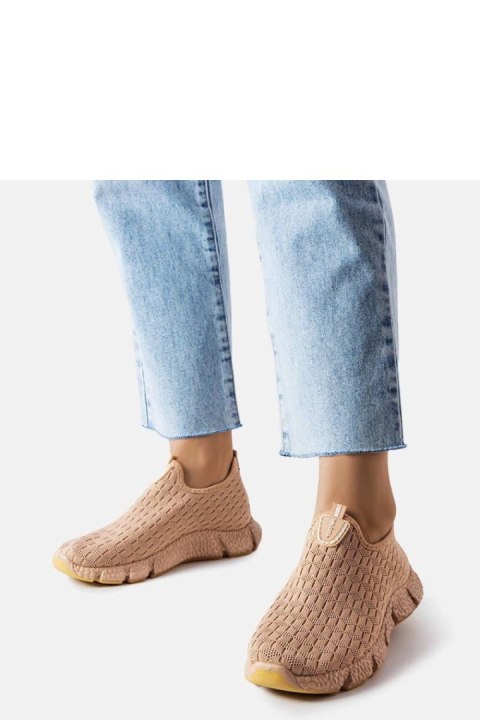 Beżowe sportowe sneakersy wsuwane Obenor - Solea Solea Beżowe sportowe sneakersy wsuwane Obenor - Solea Solea