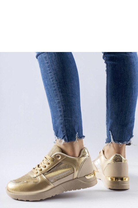 Beżowo-złote sneakersy z ozdobną nitką Facondo - Solea Solea Beżowo-złote sneakersy z ozdobną nitką Facondo - Solea Solea