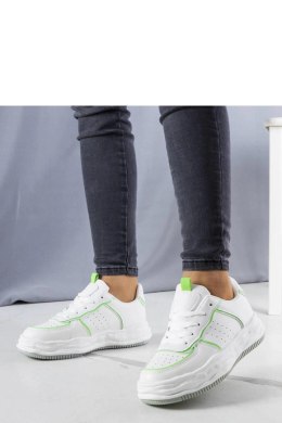 Białe sneakersy z zielonymi wstawkami Nettie - Solea Solea