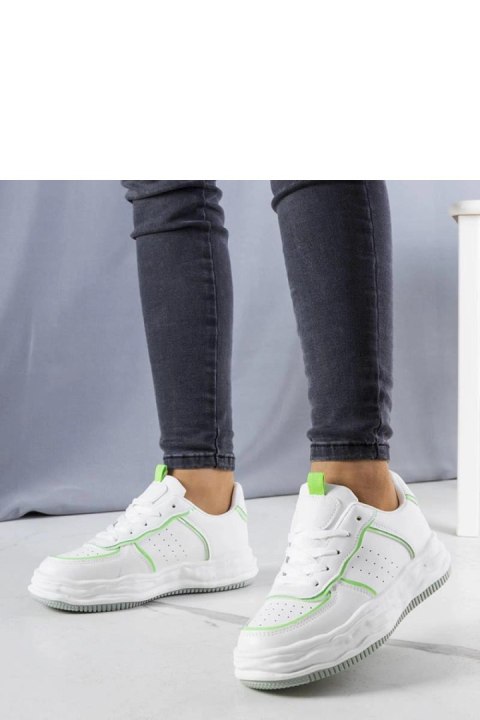 Białe sneakersy z zielonymi wstawkami Nettie - Solea Solea Białe sneakersy z zielonymi wstawkami Nettie - Solea Solea