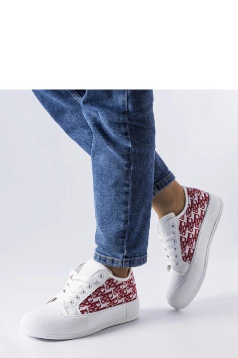 Białe trampki z czerwonym wzorem Marquis - Solea Solea Białe trampki z czerwonym wzorem Marquis - Solea Solea