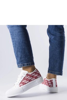 Białe trampki z czerwonym wzorem Marquis - Solea Solea