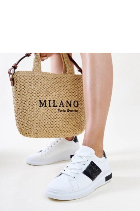 Biało-czarne sneakersy z cyrkoniami Giulia - Solea Solea Biało-czarne sneakersy z cyrkoniami Giulia - Solea Solea