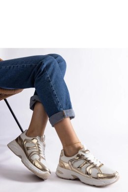 Biało-złote sneakersy sportowe Ena - Solea Solea