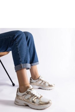 Biało-złote sneakersy sportowe Ena - Solea Solea