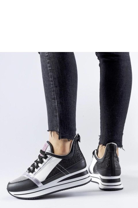 Czarne brokatowe sneakersy na platformie Marce - Solea Solea Czarne brokatowe sneakersy na platformie Marce - Solea Solea