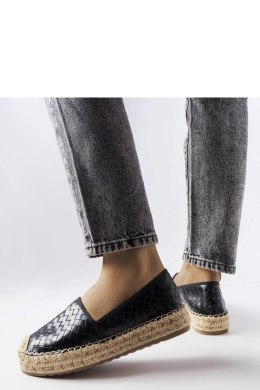 Czarne espadryle zdobione tłoczeniem Geoffrey - Solea Solea
