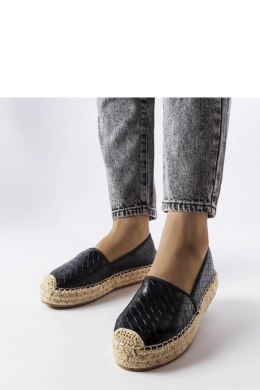 Czarne espadryle zdobione tłoczeniem Geoffrey - Solea Solea