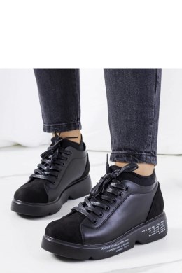Czarne sneakersy na wysokiej podeszwie Ambly - Solea Solea