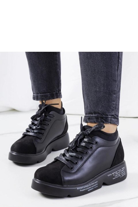 Czarne sneakersy na wysokiej podeszwie Ambly - Solea Solea Czarne sneakersy na wysokiej podeszwie Ambly - Solea Solea