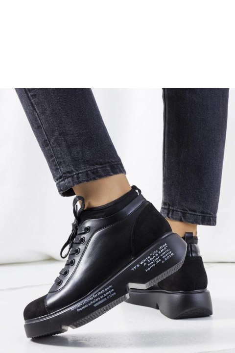 Czarne sneakersy na wysokiej podeszwie Ambly - Solea Solea Czarne sneakersy na wysokiej podeszwie Ambly - Solea Solea