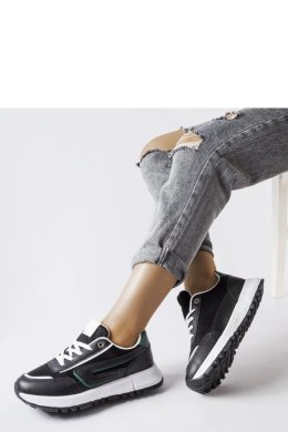 Czarne sneakersy z zielonym akcentem Tod - Solea Solea