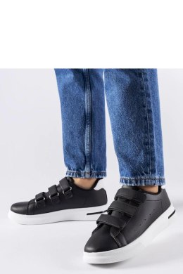 Czarne sneakersy zapinane na rzepy Paré - biała podeszwa - Solea Solea