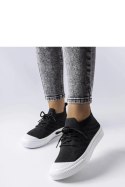 Czarne trampki z elastycznego materiału Polaire - Solea Solea Czarne trampki z elastycznego materiału Polaire - Solea Solea