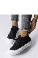 Czarne trampki z elastycznego materiału Polaire - Solea Solea Czarne trampki z elastycznego materiału Polaire - Solea Solea