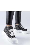 Czarne trampki zdobione monogramem Terenzio - Solea Solea Czarne trampki zdobione monogramem Terenzio - Solea Solea