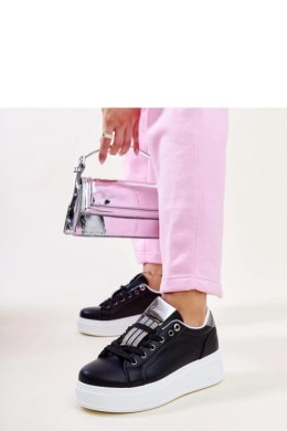 Czarno-srebrne sneakersy z cyrkoniami Maurizia - Solea Hurtownia odzieży on-line, moda damska, bielizna i obuwie dla kobiet - Ma Solea
