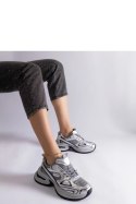 Srebrne sneakersy na masywnej podeszwie Adoma - Solea Solea Srebrne sneakersy na masywnej podeszwie Adoma - Solea Solea