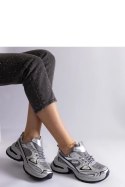Srebrne sneakersy na masywnej podeszwie Adoma - Solea Solea Srebrne sneakersy na masywnej podeszwie Adoma - Solea Solea