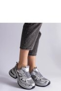 Srebrne sneakersy na masywnej podeszwie Adoma - Solea Solea Srebrne sneakersy na masywnej podeszwie Adoma - Solea Solea