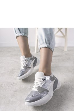 Srebrne sneakersy na wysokiej podeszwie Rude - Solea Solea