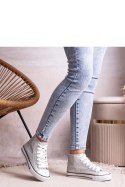 Srebrne wysokie trampki z siateczki błyszczącej Ranifali - Solea Solea Srebrne wysokie trampki z siateczki błyszczącej Ranifali - Solea Solea