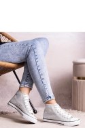Srebrne wysokie trampki z siateczki błyszczącej Ranifali - Solea Solea Srebrne wysokie trampki z siateczki błyszczącej Ranifali - Solea Solea