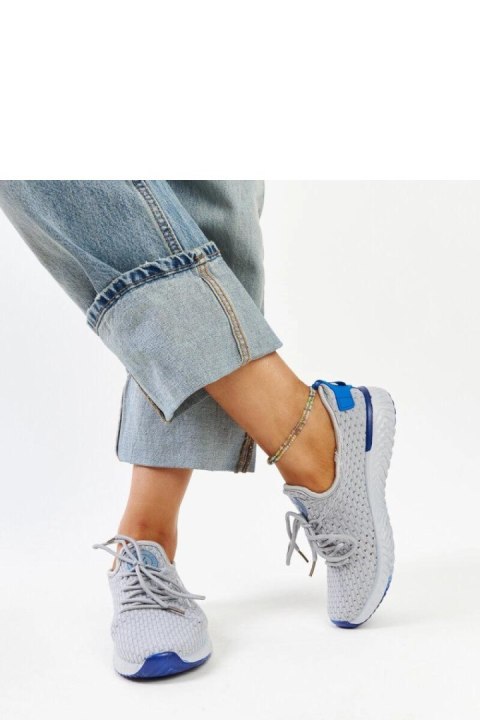 Szare materiałowe sneakersy damskie CROSS JEANS - Solea Solea Szare materiałowe sneakersy damskie CROSS JEANS - Solea Solea