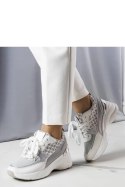Szary sneakersy zdobione monogramem Lora - Solea Solea Szary sneakersy zdobione monogramem Lora - Solea Solea