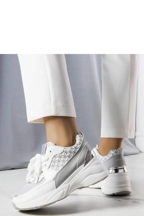 Szary sneakersy zdobione monogramem Lora - Solea Solea Szary sneakersy zdobione monogramem Lora - Solea Solea