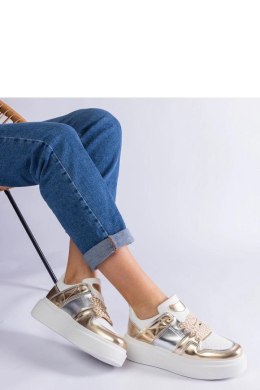 Złote sneakersy ze srebrnymi wstawkami Kimberly - Solea Solea