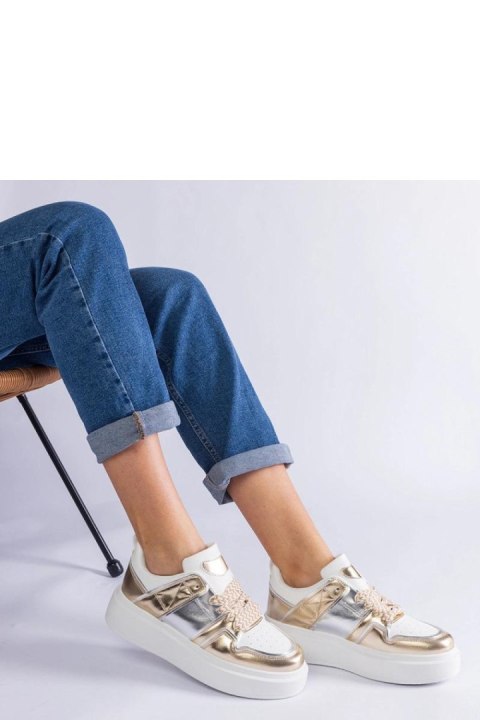 Złote sneakersy ze srebrnymi wstawkami Kimberly - Solea Solea Złote sneakersy ze srebrnymi wstawkami Kimberly - Solea Solea