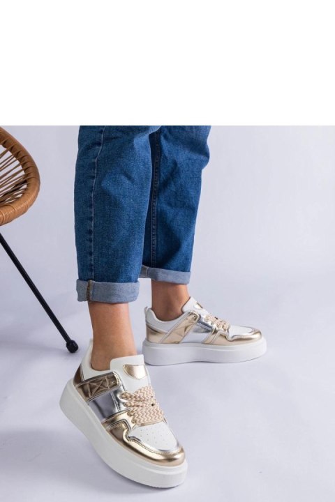 Złote sneakersy ze srebrnymi wstawkami Kimberly - Solea Solea Złote sneakersy ze srebrnymi wstawkami Kimberly - Solea Solea