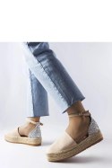 Beżowe espadryle z brokatową wstawką Myasia - Solea Solea Beżowe espadryle z brokatową wstawką Myasia - Solea Solea