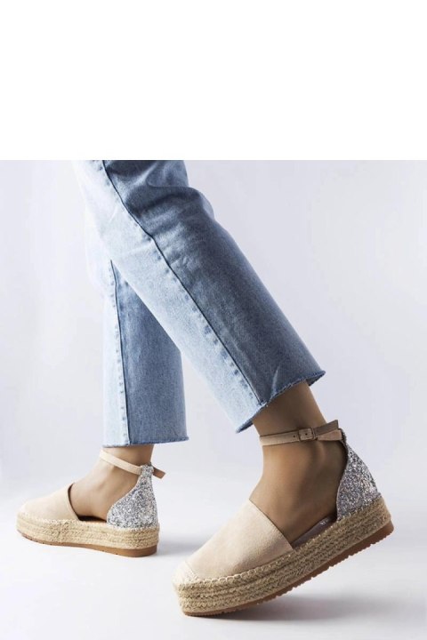 Beżowe espadryle z brokatową wstawką Myasia - Solea Solea Beżowe espadryle z brokatową wstawką Myasia - Solea Solea