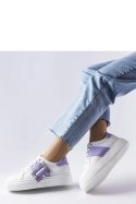 Białe sneakersy zdobione fioletową klamerką Ike - Solea Solea Białe sneakersy zdobione fioletową klamerką Ike - Solea Solea