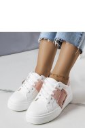 Białe sneakersy zdobione różową klamerką Toni - Solea Solea Białe sneakersy zdobione różową klamerką Toni - Solea Solea