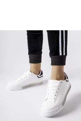 Biało-czarne sneakersy z cyrkoniami Dina - Solea Solea