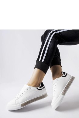 Biało-czarne sneakersy z cyrkoniami Dina - Solea Solea