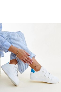 Biało-niebieskie sneakersy na rzepy Samala - Solea Solea