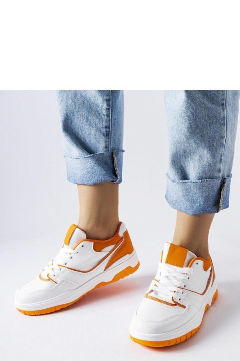 Biało-pomarańczowe sneakersy Barrette - Solea Solea Biało-pomarańczowe sneakersy Barrette - Solea Solea