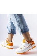 Biało-pomarańczowe sneakersy Barrette - Solea Solea Biało-pomarańczowe sneakersy Barrette - Solea Solea