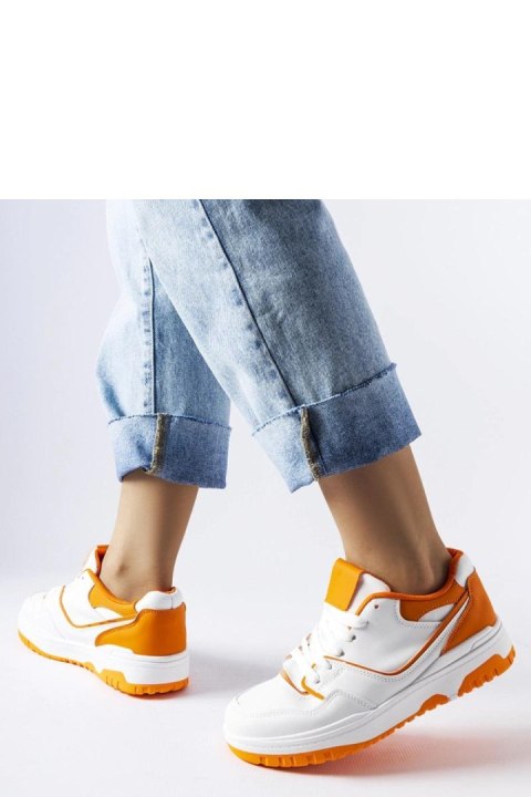 Biało-pomarańczowe sneakersy Barrette - Solea Solea Biało-pomarańczowe sneakersy Barrette - Solea Solea
