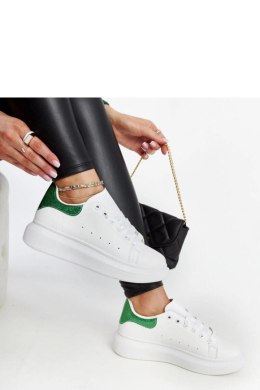 Biało-zielone sneakersy eko-skórzane Fatimah - Solea Solea